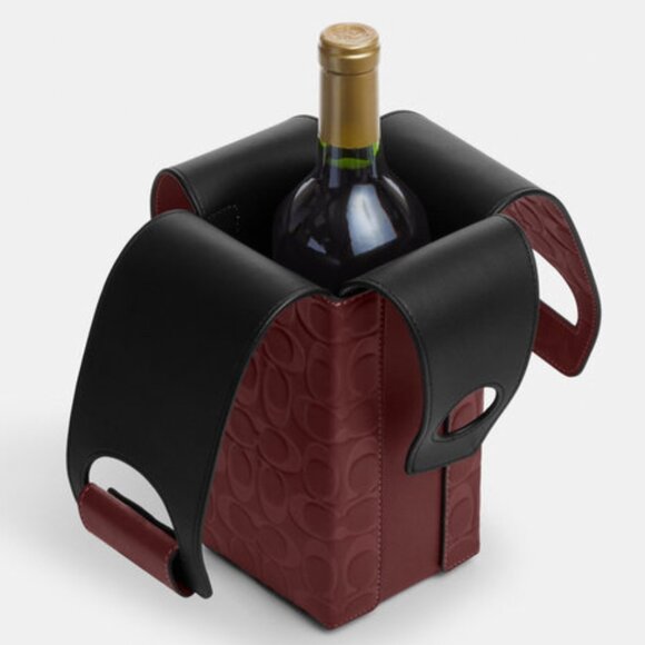 NWT Coach Wine Carrier In Signature Calf and Smooth Leather (Gunmetal/Wine) - Picture 9 of 9